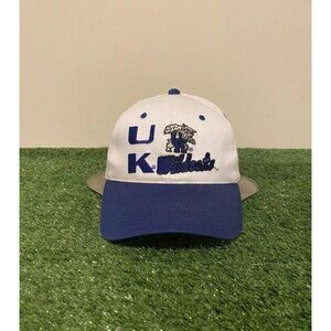 Vintage Kentucky Wildcats hat cap snap back white blue Youngan basketball mens